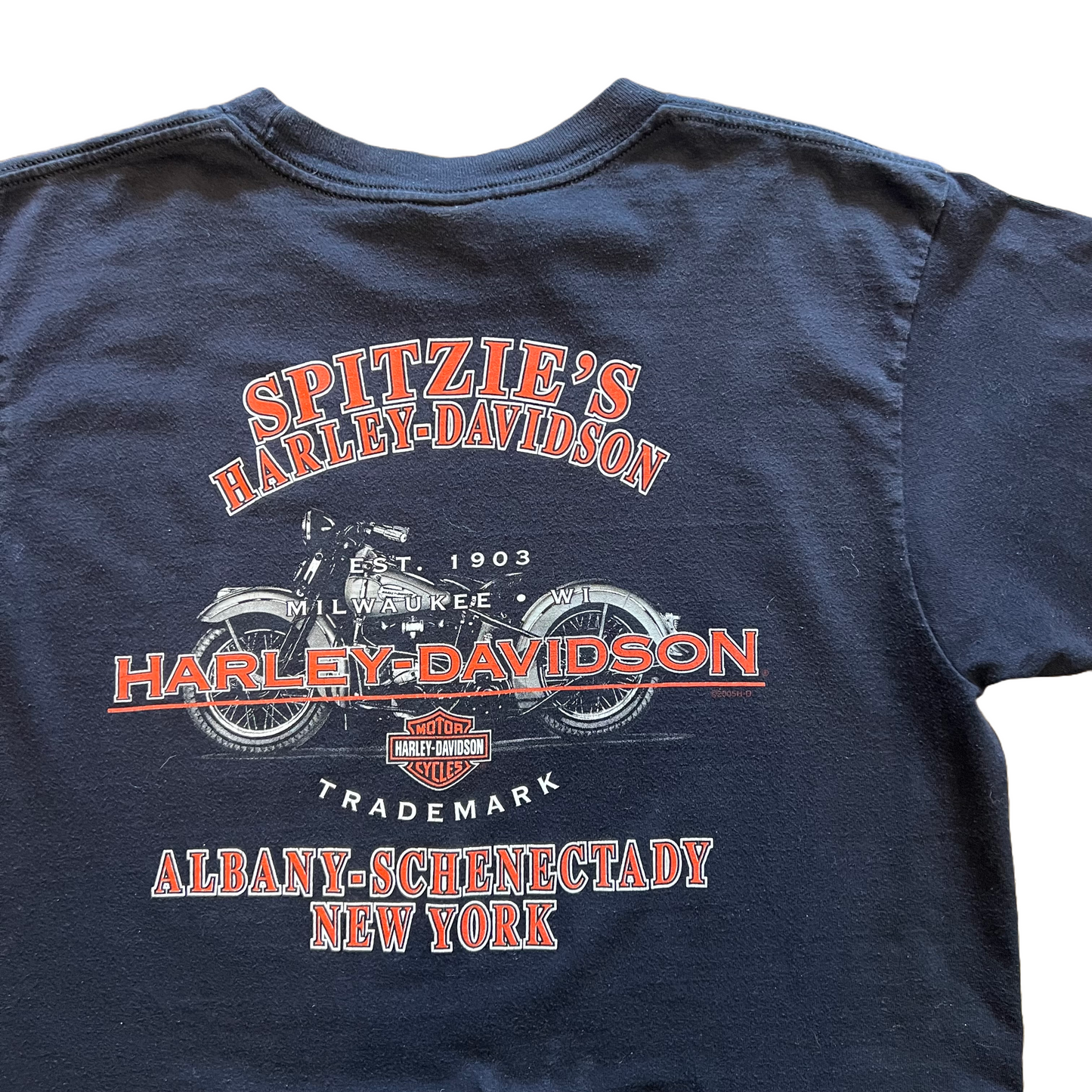 Vintage 2005 Spitzie's Harley Davidson Albany - Schenectady, New York Tee - Large - Black