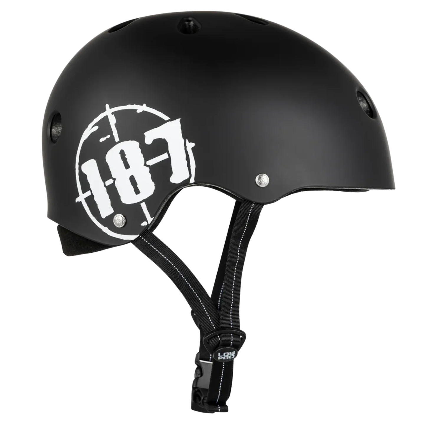 187 Killer Pads Low Pro Certified Skate Helmet Matte Black