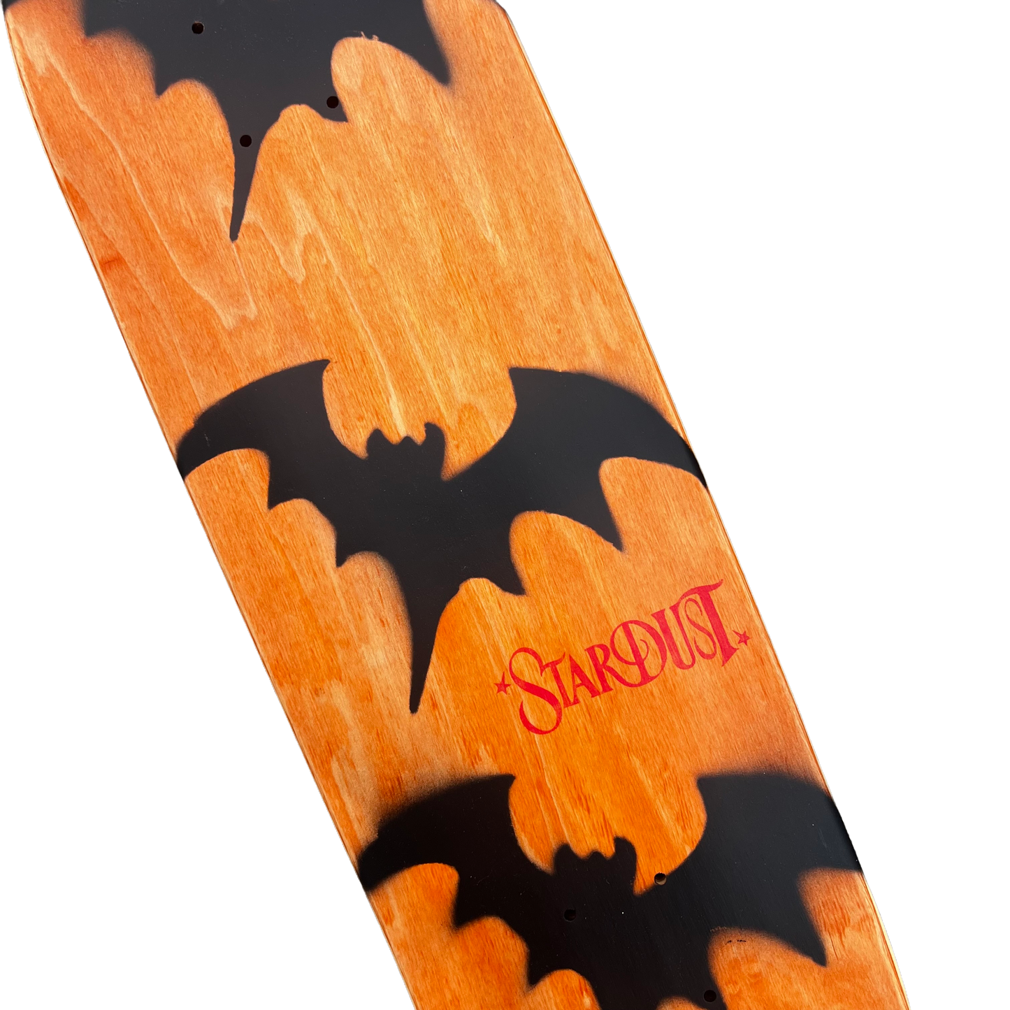 Stardust Tri-Bat Wanderlust Egg Shaped Deck 8.5" Orange Veneer / Flat Black / Bright Red