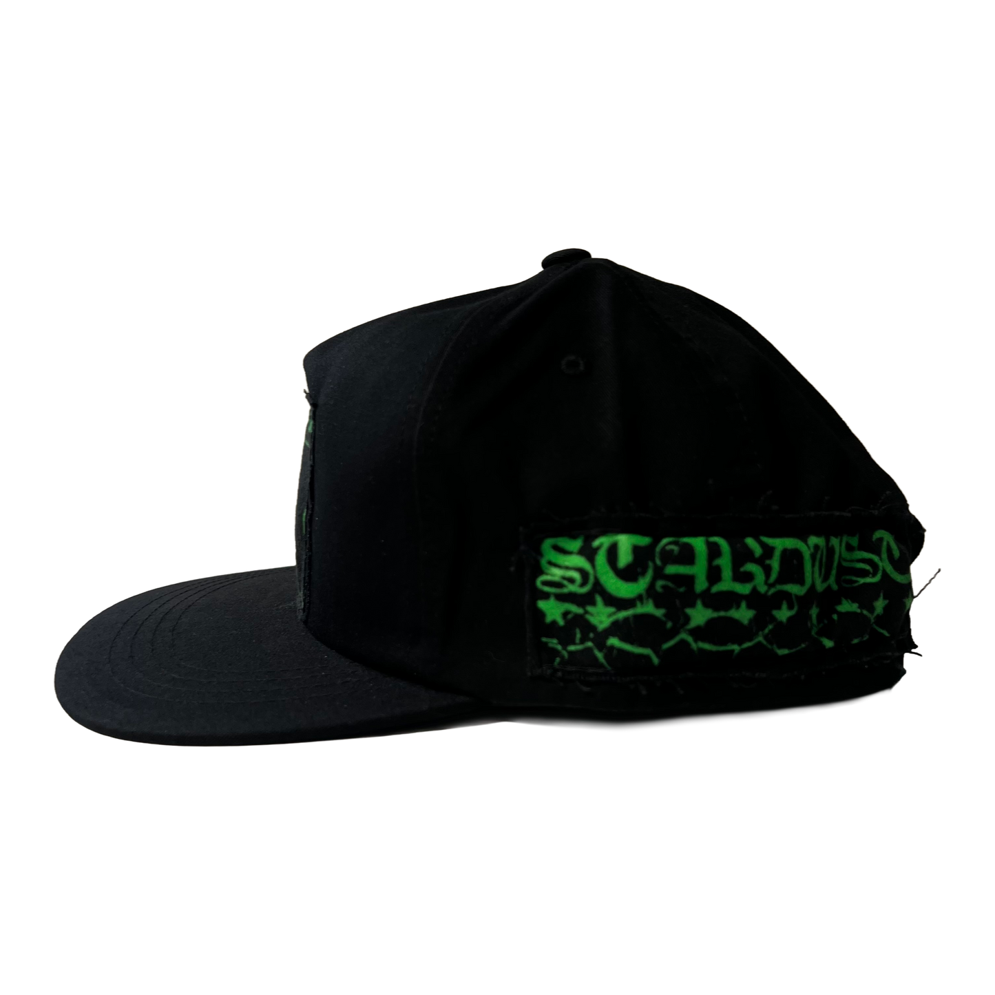 Stardust Patch Mash Ups Snapback Hat Mask 023 & Blackletter 040 Black / Slime Green