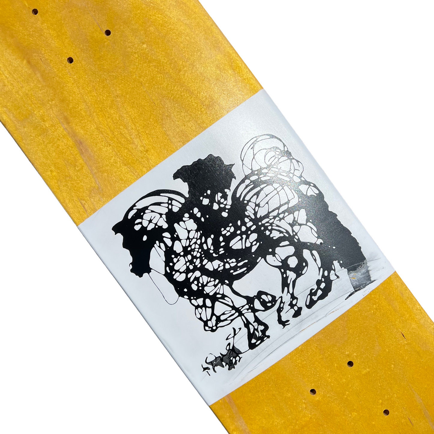 Stardust Dalinean Horse Deck 013 8.375" Yellow Veneer / White / Matte Black (Standard Cut)