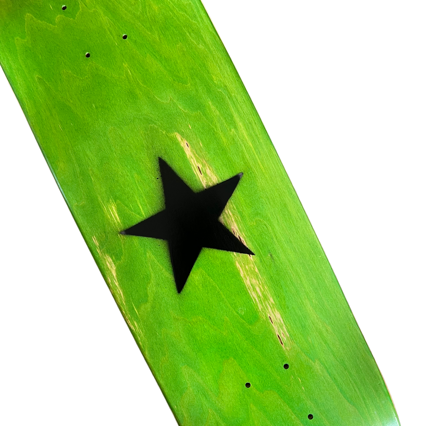 Stardust Matte Black Star Egg Shaped Deck 8.5" Green Veneer