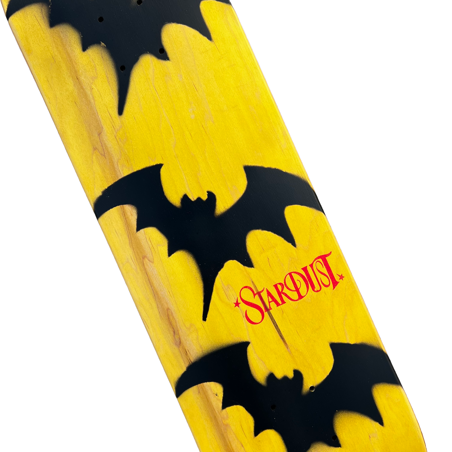 Stardust Tri-Bat Wanderlust Deck 048 8.25" (Full Cut) Yellow Veneer / Flat Black / Bright Red
