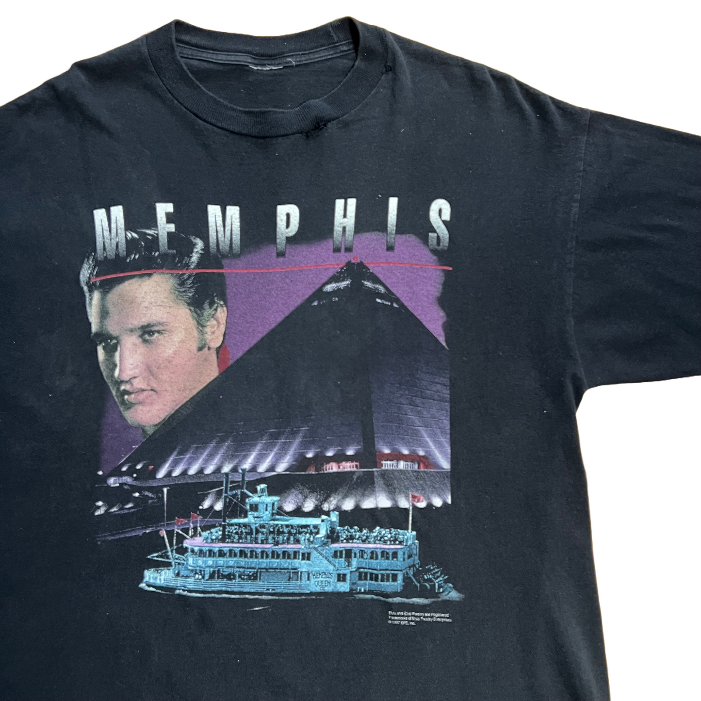 Vintage 1997 Elvis Presley Memphis Tee - Large - Black