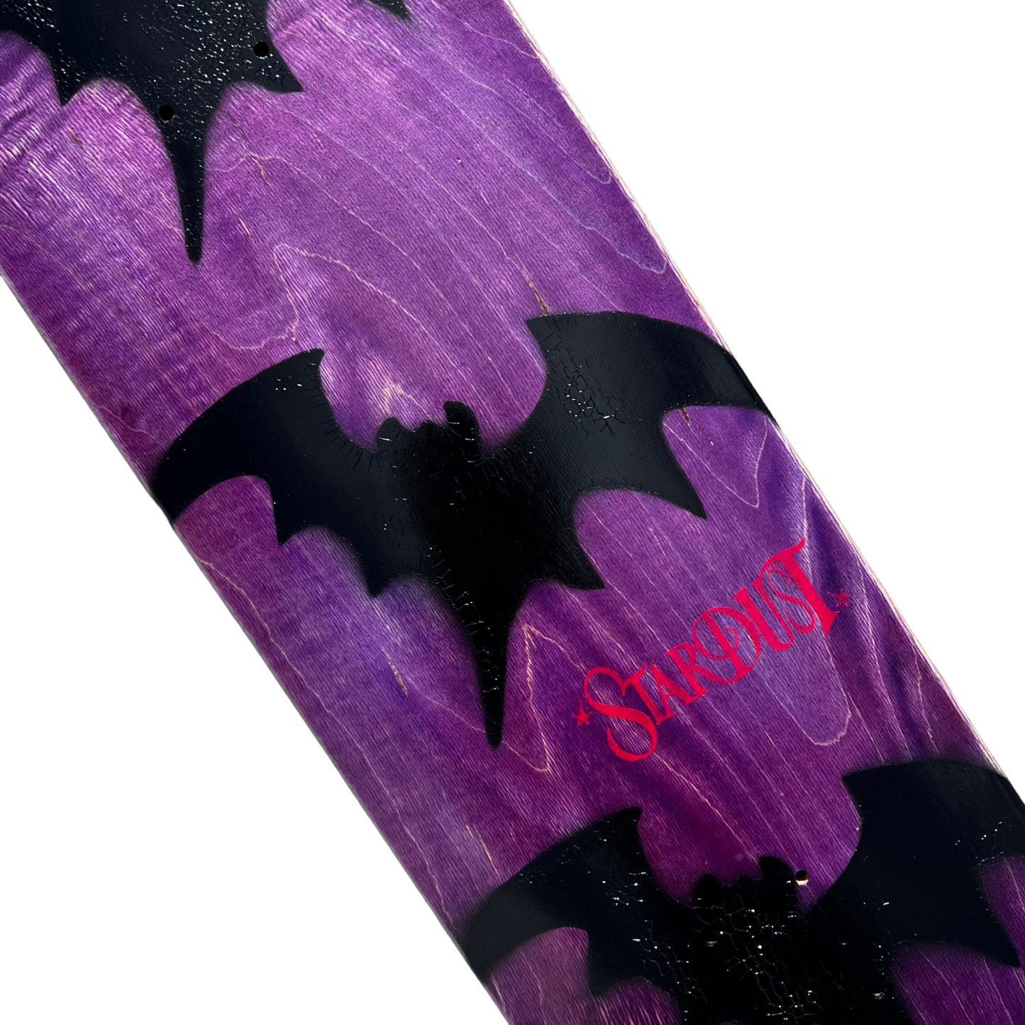 Stardust Tri-Bat Wanderlust Deck 048 8.375" (Full Cut) Purple Veneer / Flat Black / Bright Red