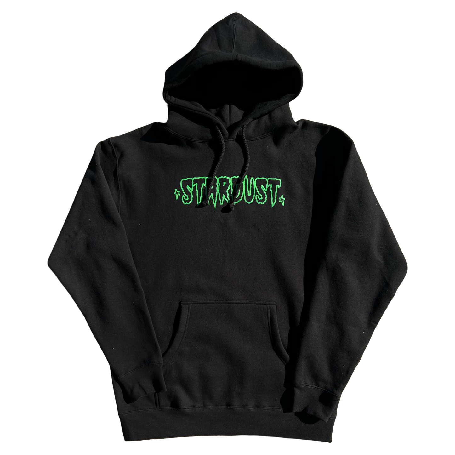 Stardust Skate Shop Cramps Text Heavyweight Hoody 044 Black / Slime Green