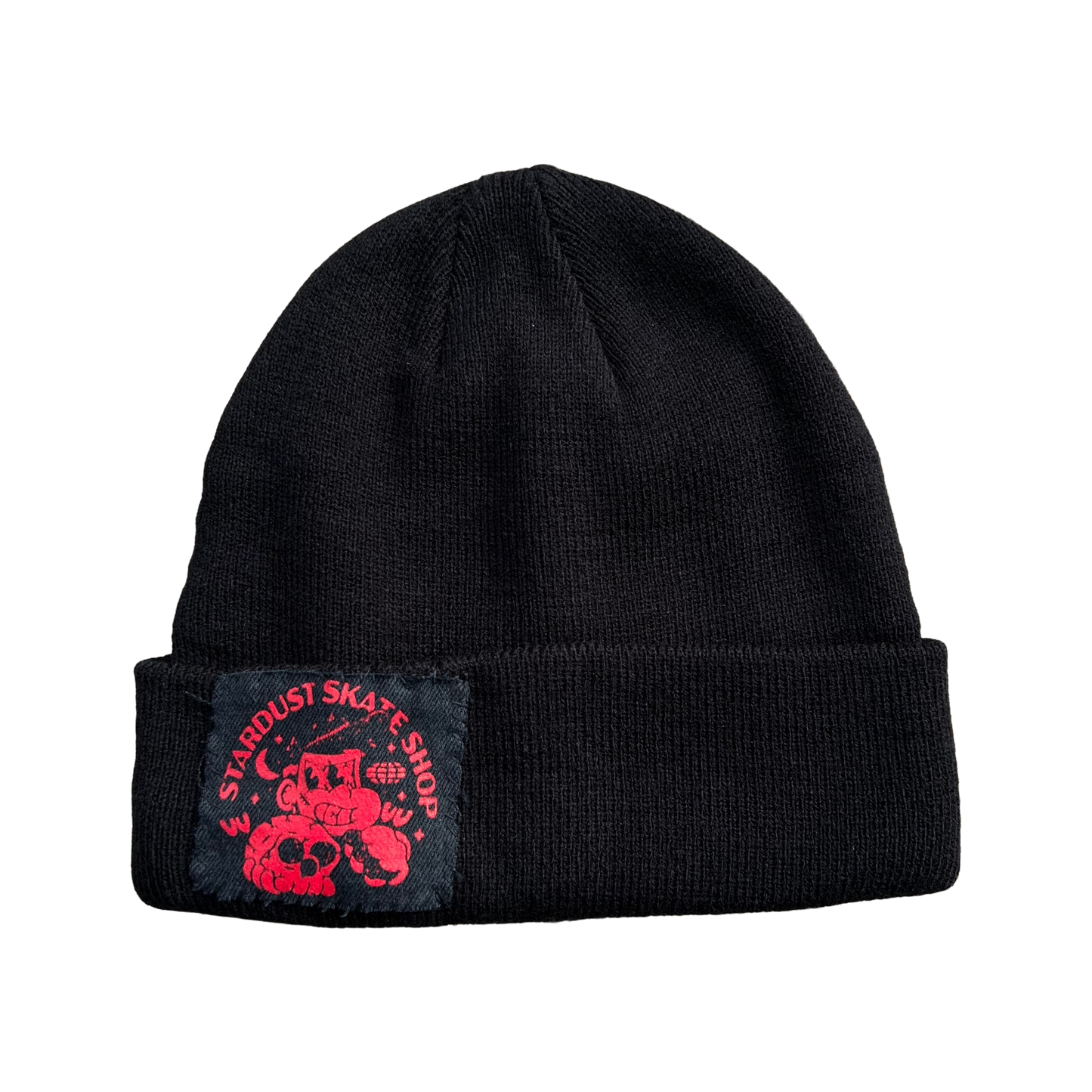 Stardust Patch Cuffed Beanie Raver 011 Black / Bright Red
