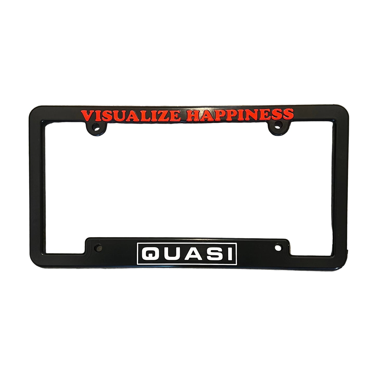 Quasi Happiness License Plate Holder Black