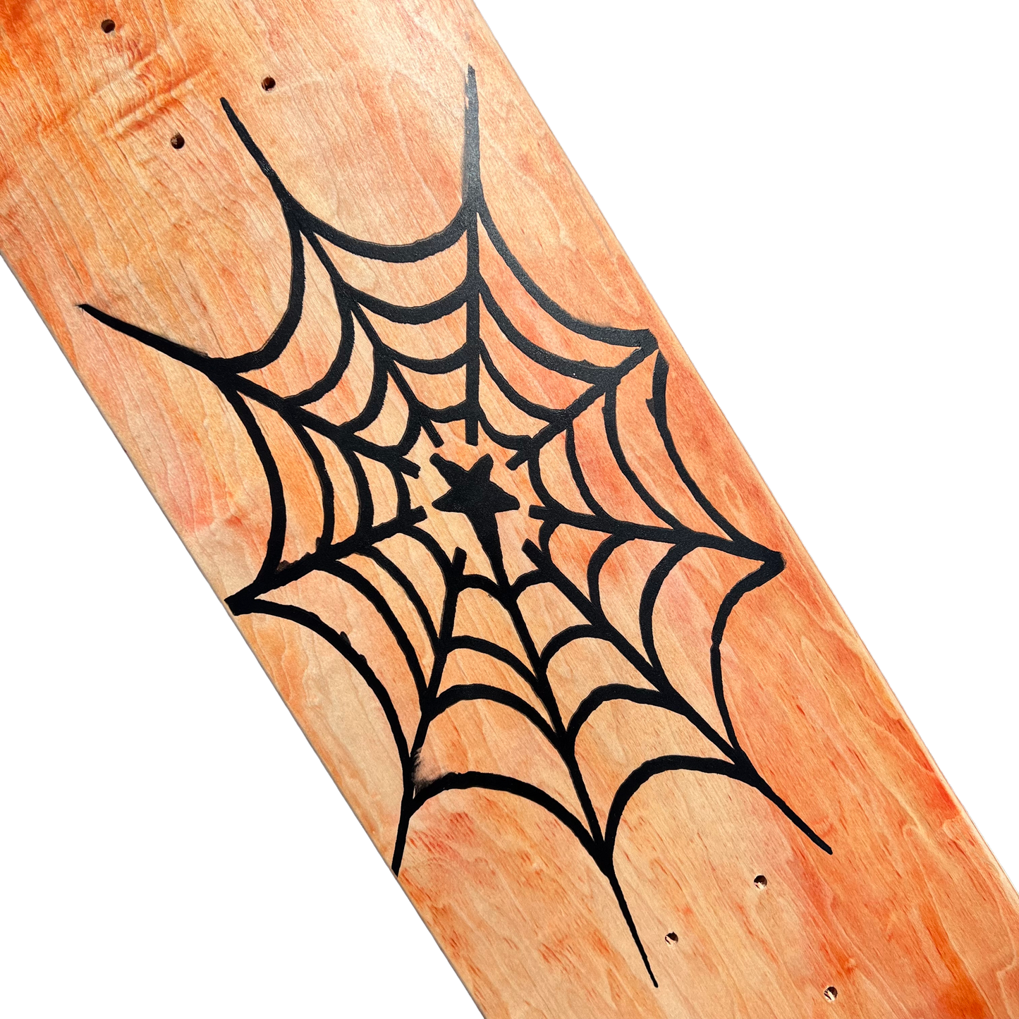 Stardust Spider Web Deck Orange Veneer / Matte Black Deck 042 8.375" (Full Cut)