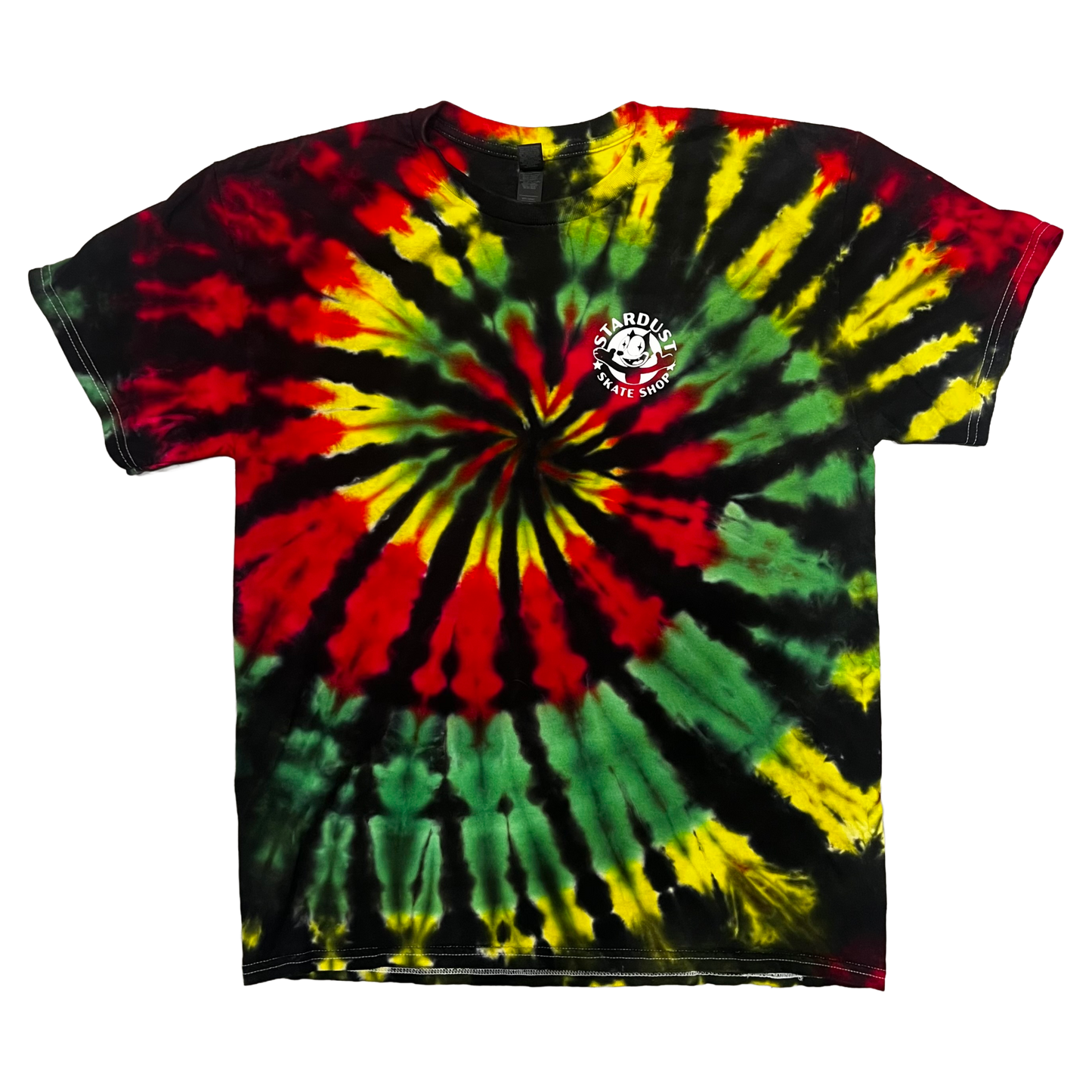 Stardust "Felix" Rasta Swirl Tie Dye Tee 012.3 Black / Green / Red / Yellow / White