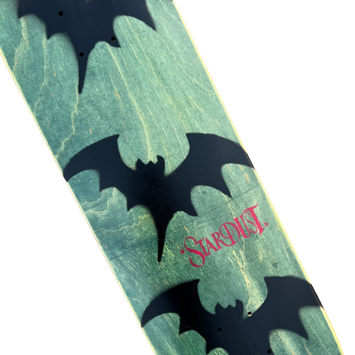 Stardust Tri-Bat Wanderlust Deck 048 8.375" (Full Cut) Green Veneer / Flat Black / Bright Red