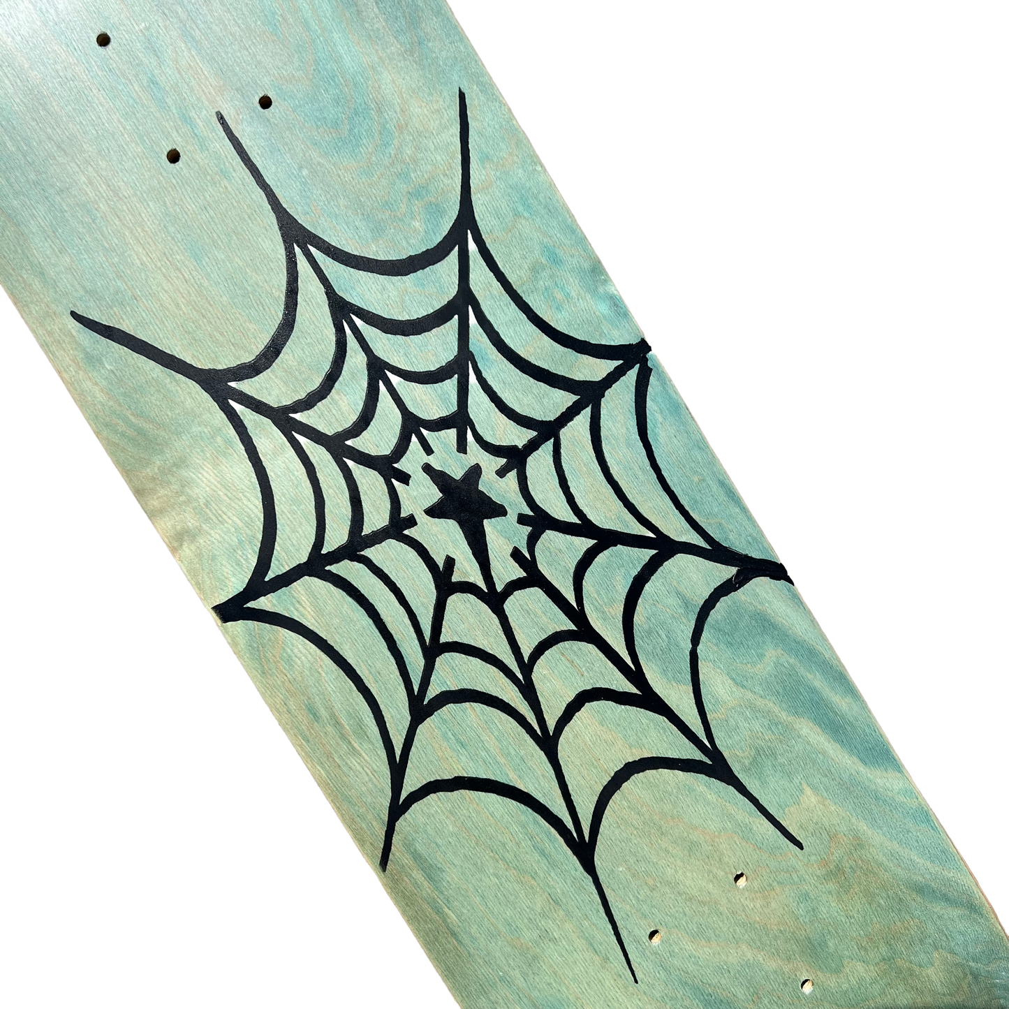 Stardust Spider Web Deck Blue Wash Veneer / Matte Black Deck 042 8.375" (Full Cut)