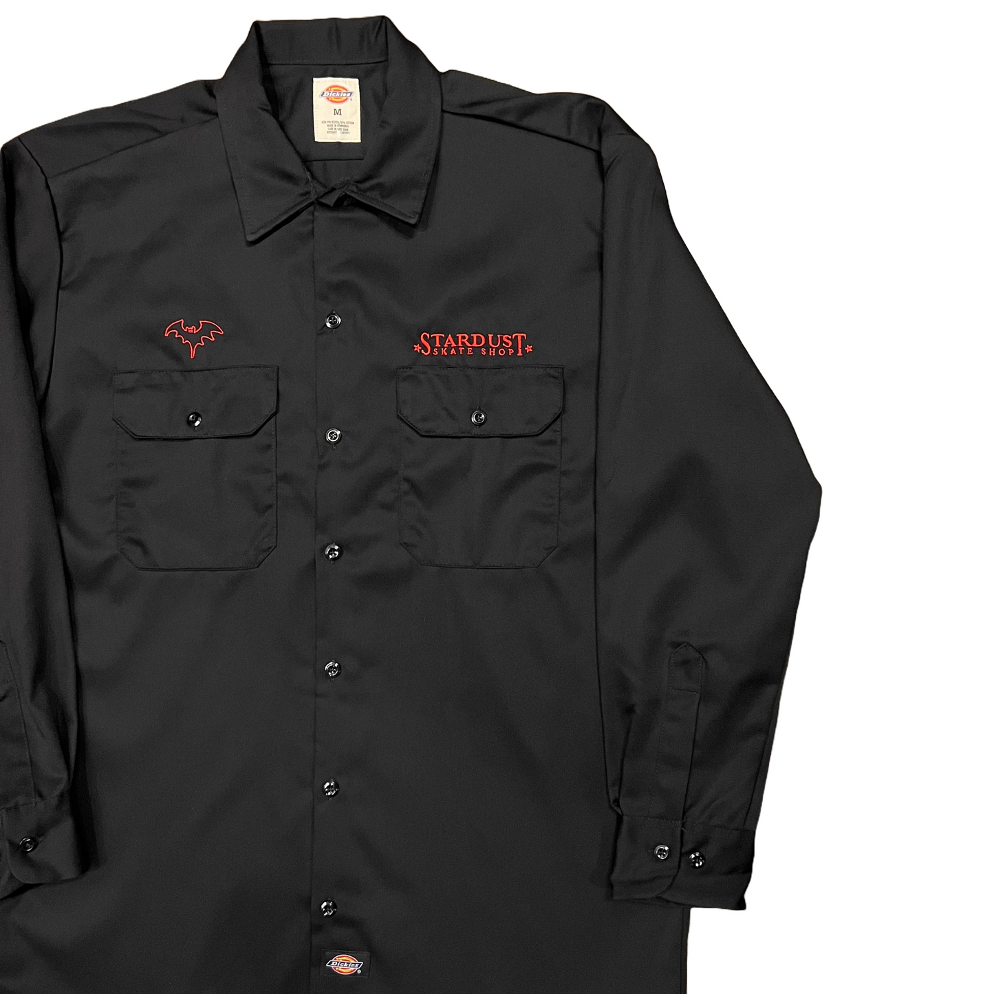 Stardust Skate Shop Alchemy Dickies Embroidered Long Sleeve Work Shirt 035 Black / Bright Red