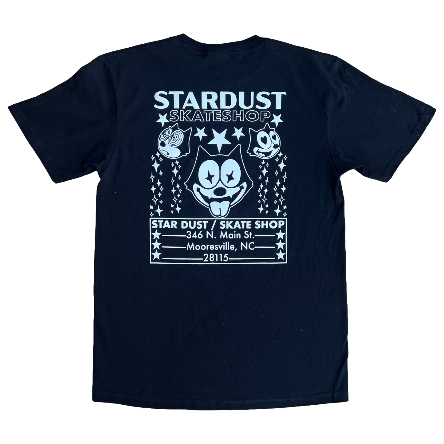 Stardust Skate Shop Felix Tee 024 Front & 012 Back Black / White
