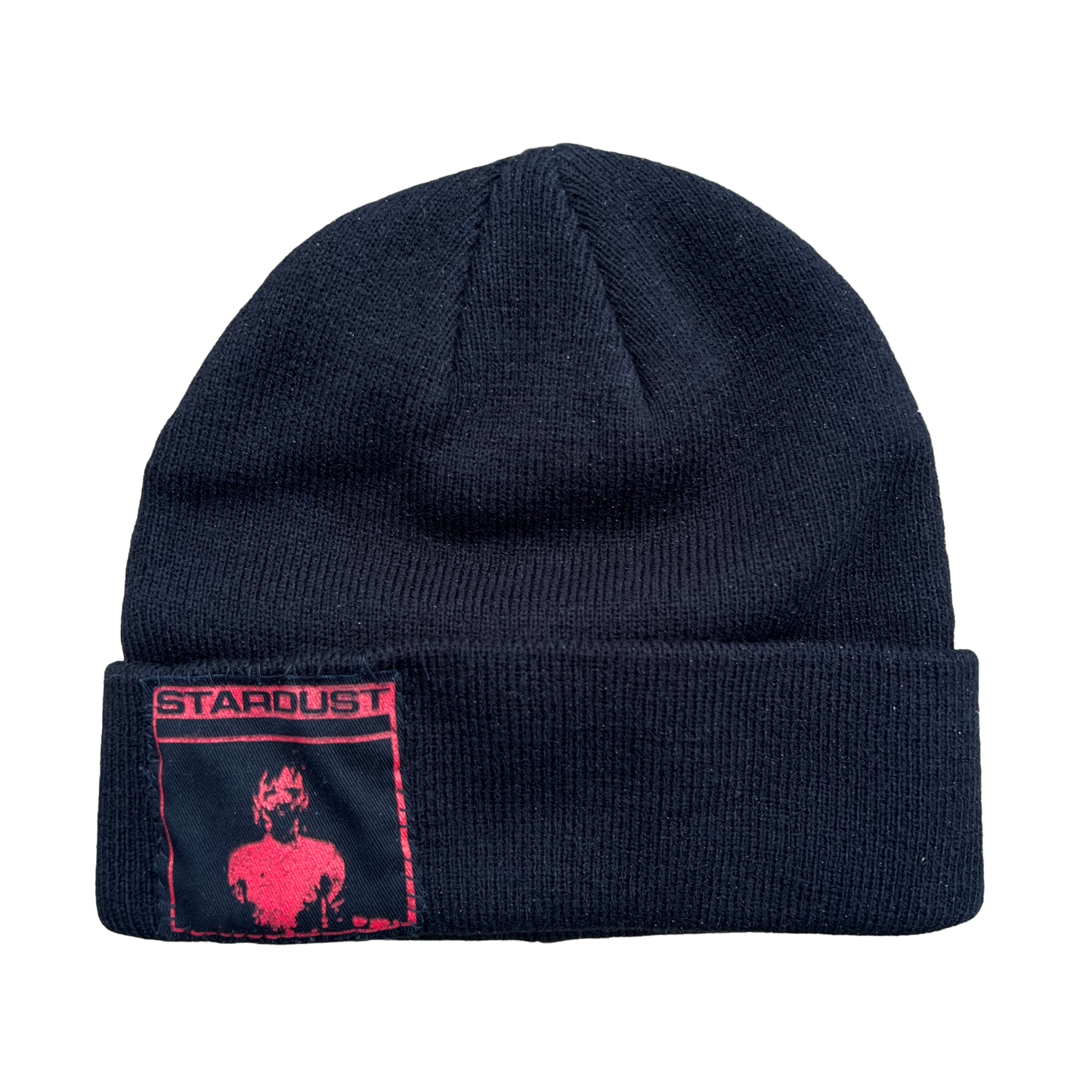 Stardust Patch Cuffed Beanie Mask 023 Black / Bright Red