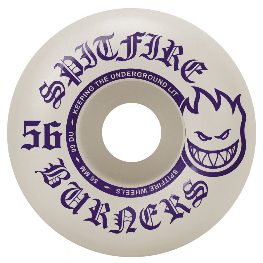 Spitfire Burners 56mm 99d Set Of 4 Skateboard Wheels White / Purple