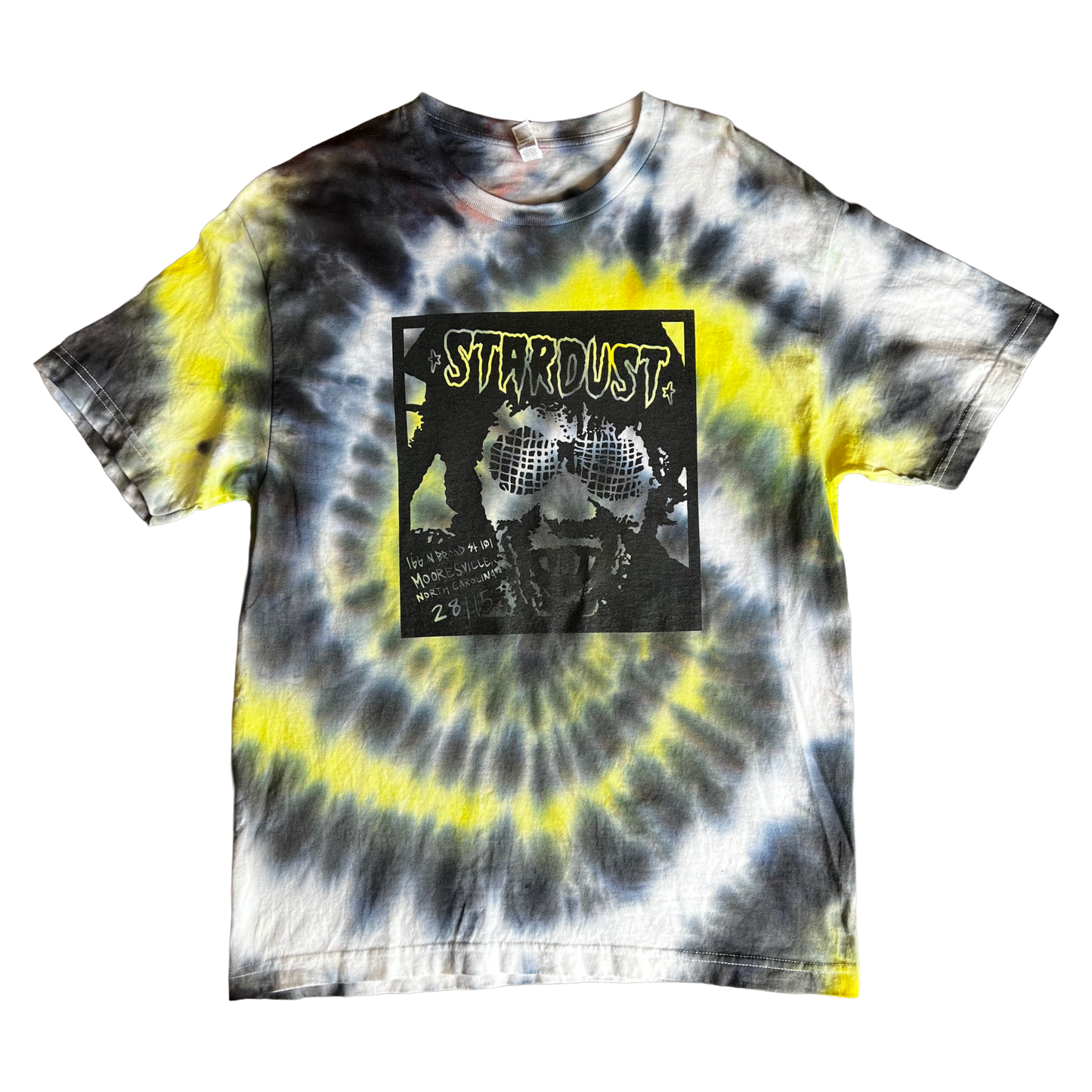 Stardust Skate Shop Human Fly 2.0 Tee 025 Black - Yellow - White Tie Dye / Black - Large