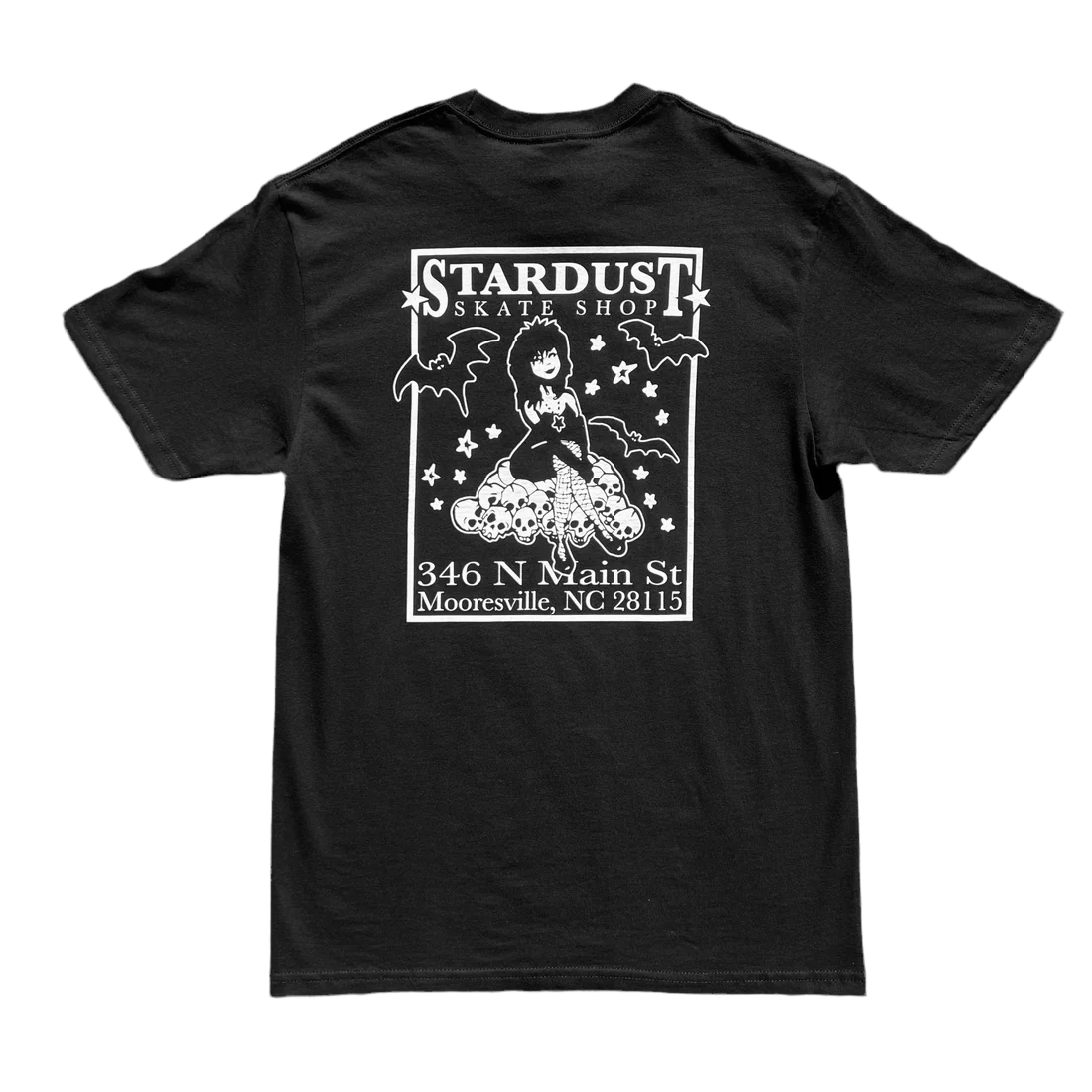Stardust Skate Shop Bat / Goth Girl Tee 041 & 033 Black / White