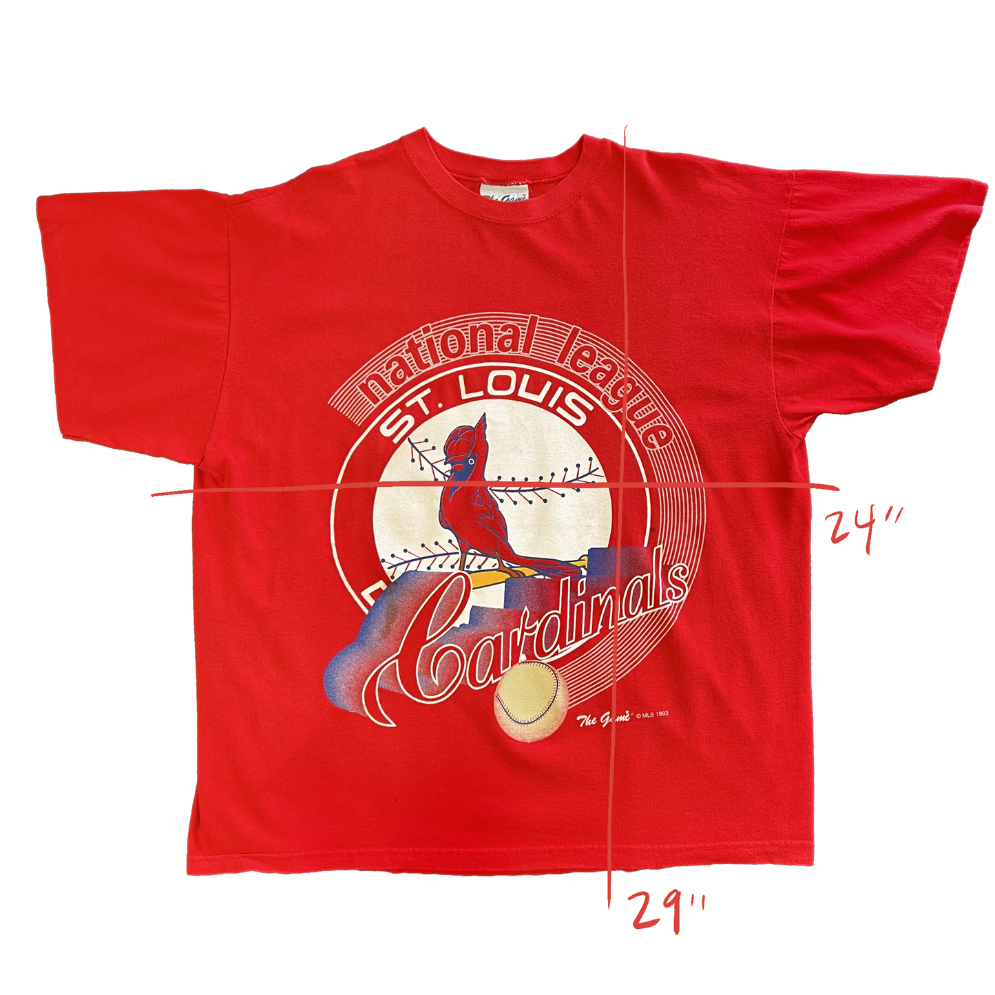 Vintage 1993 St. Louis Cardinals The Game® Tee - X-Large - Red
