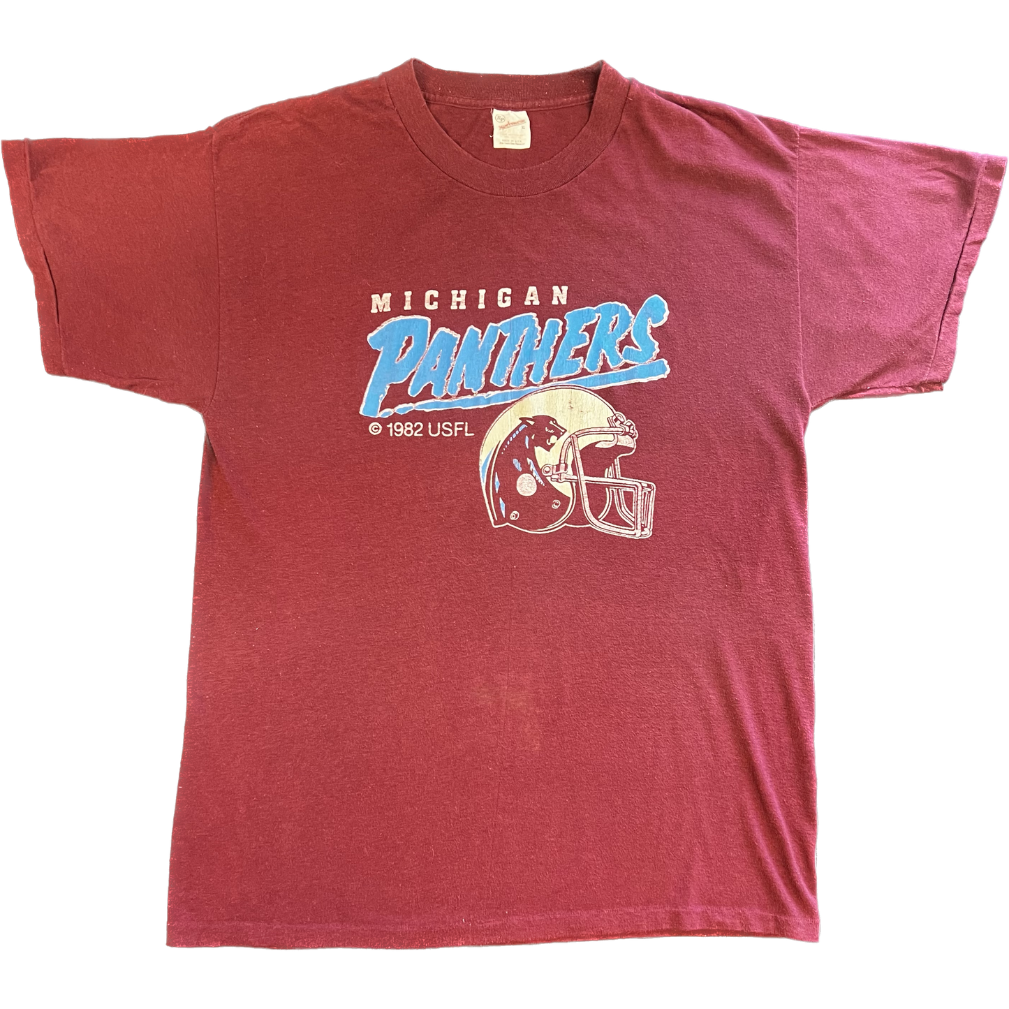 Vintage 1982 Michigan Panthers Tee - Small - Burgundy