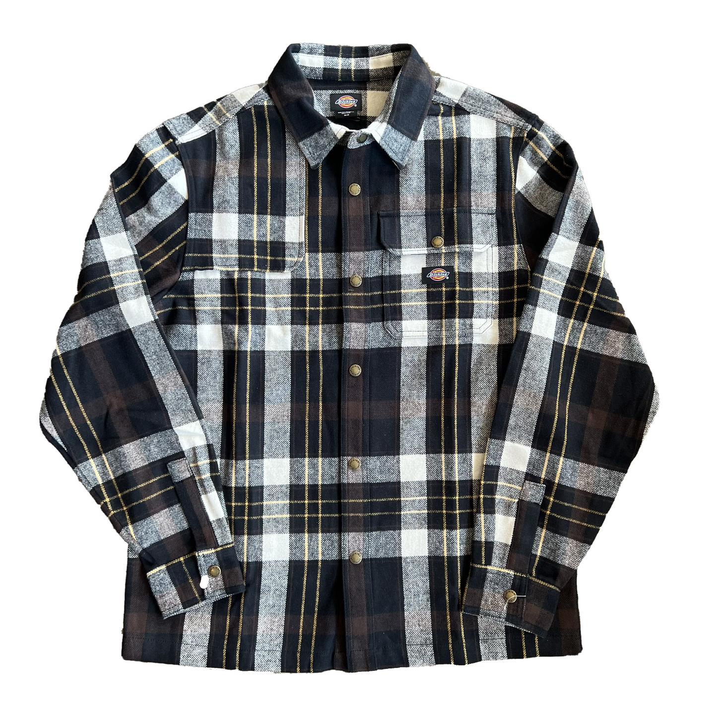 Dickies Nimmons Check Dark Base Regular Fit Plaid Long Sleeve Flannel Shirt