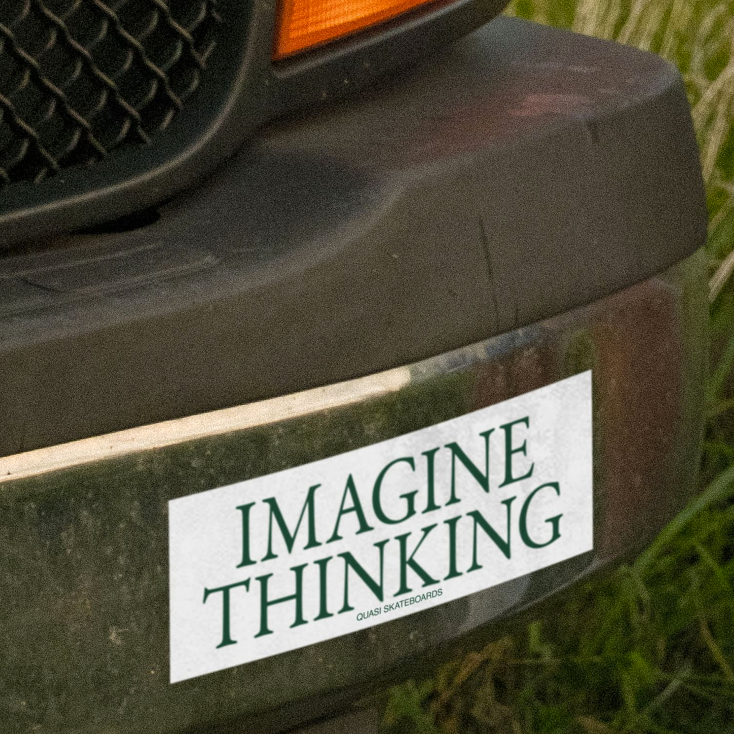 Quasi Imagine Thinking Bumper Sticker White / Green