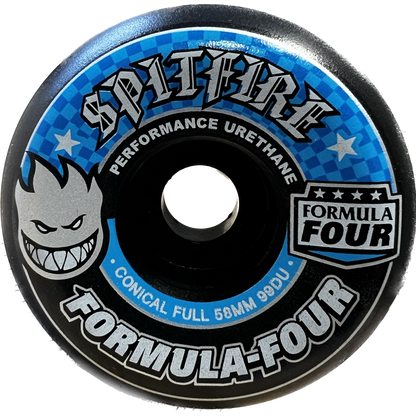 Spitfire Formula Four Conical Full 58mm 99d Set Of 4 Skateboard Wheels Black