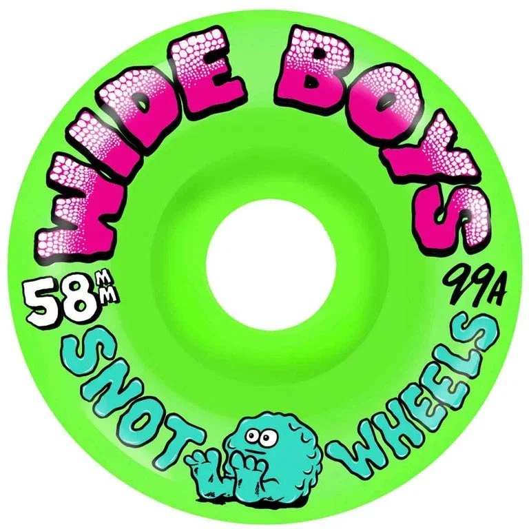 Snot Wheel Co. Wide Boys 58mm 99a Skateboard Wheels Neon Green