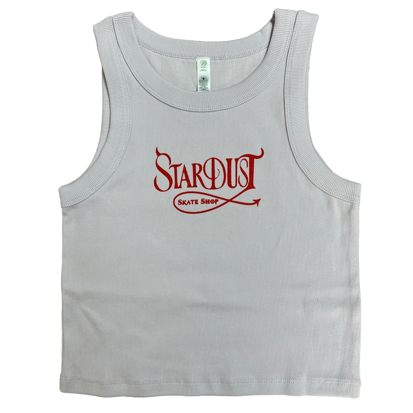 Stardust Devil's Wanderlust Organic Rib Crop Tank 001 Light Violet / Red