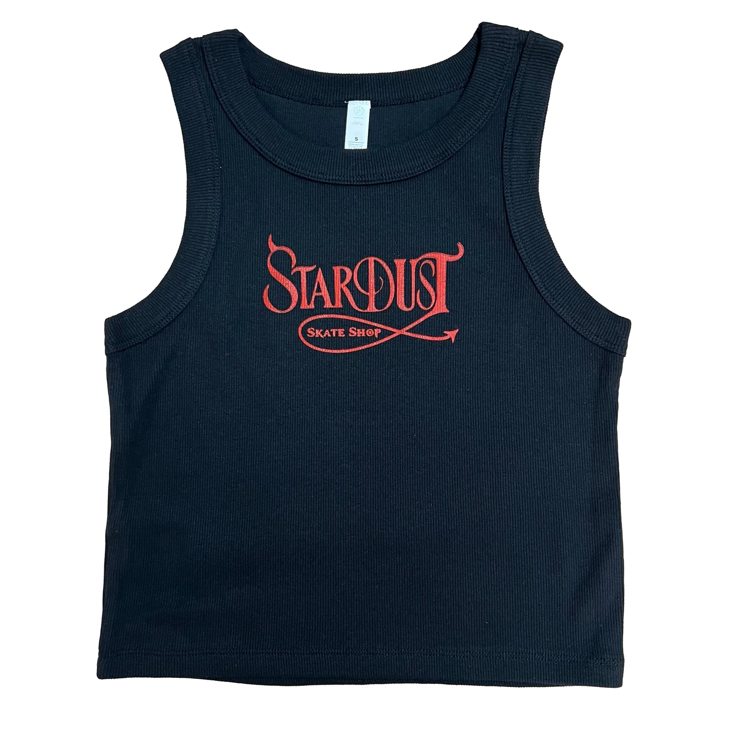 Stardust Devil's Wanderlust Organic Rib Crop Tank 001 Black / Red