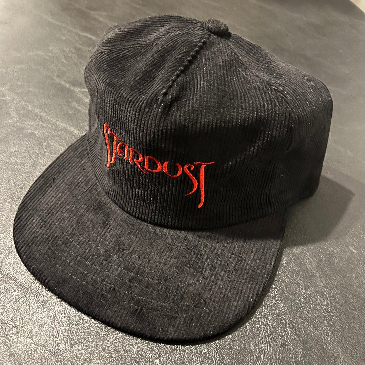 Stardust Fantasy Corduroy Snapback Hat 003 Black / Red