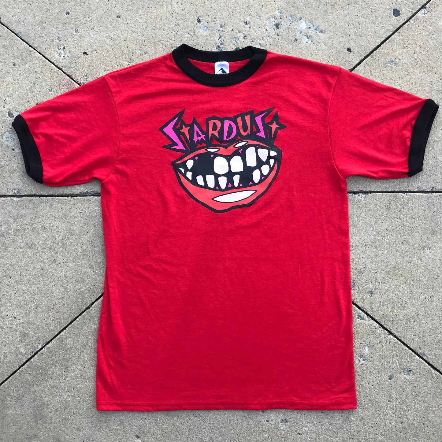 Stardust Skate Shop Teeth Ringer Tee 006 Red / Black