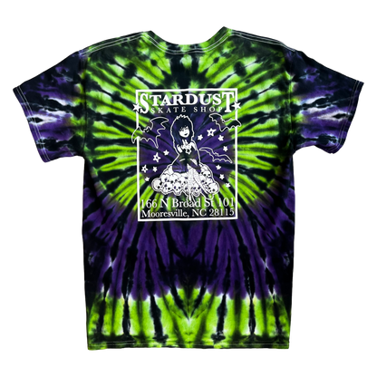 Stardust "Goth Girl" Spider Tie Dye Tee 033.3 Black / Green / Purple / White