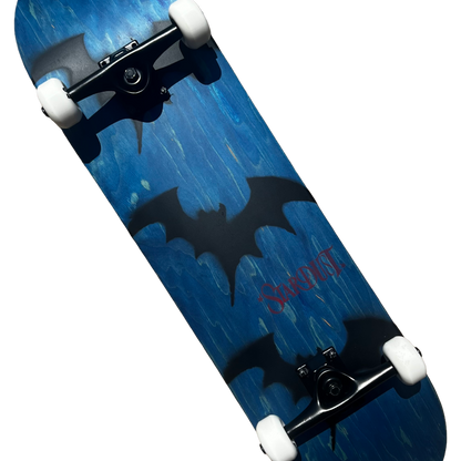 Stardust Skate Shop Tri-Bat Wanderlust Full Size Pre-Built Complete Entry Level Skateboard 8.25" x 32.0" Blue Veneer / Flat Black / Bright Red