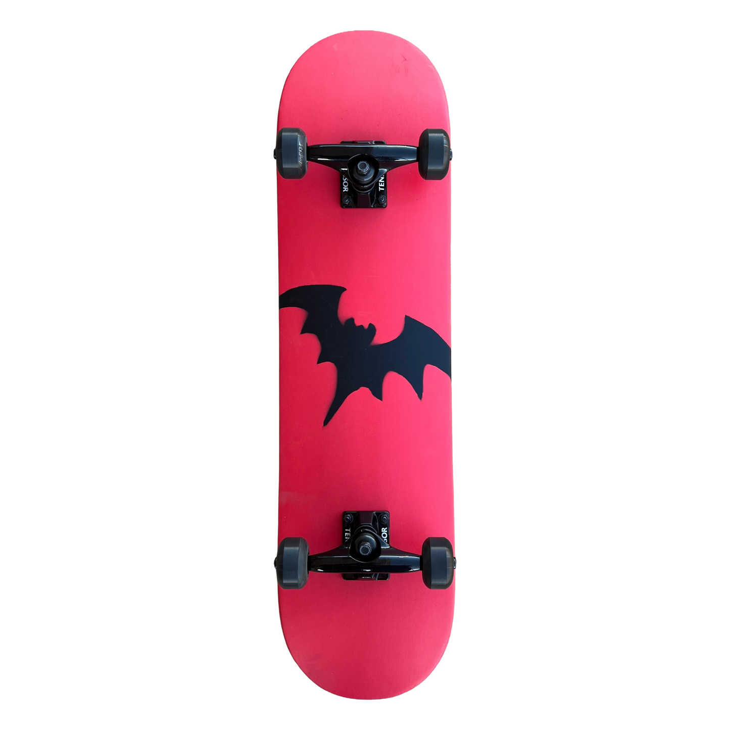 Stardust Skate Shop Bright Red / Matte Black Bat 041 Pre-Built Complete Entry Level Skateboard 8.0" x 31.7"