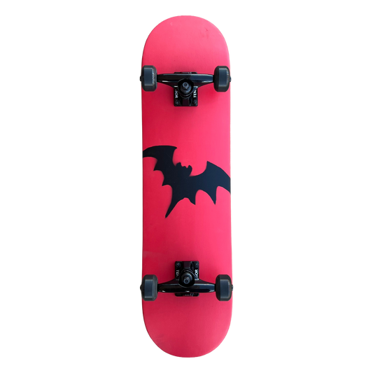 Stardust Skate Shop Bright Red / Matte Black Bat 041 Pre-Built Complete Entry Level Skateboard 8.0" x 31.7"