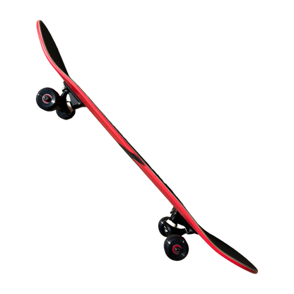Stardust Skate Shop Full Bright Red / Matte Black Bat 041 Pre-Built Complete Skateboard 8.25" x 32.125" (Standard Cut)