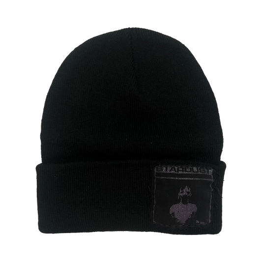 Stardust Patch Cuffed Beanie Mask 023 Black / Purple Shimmer