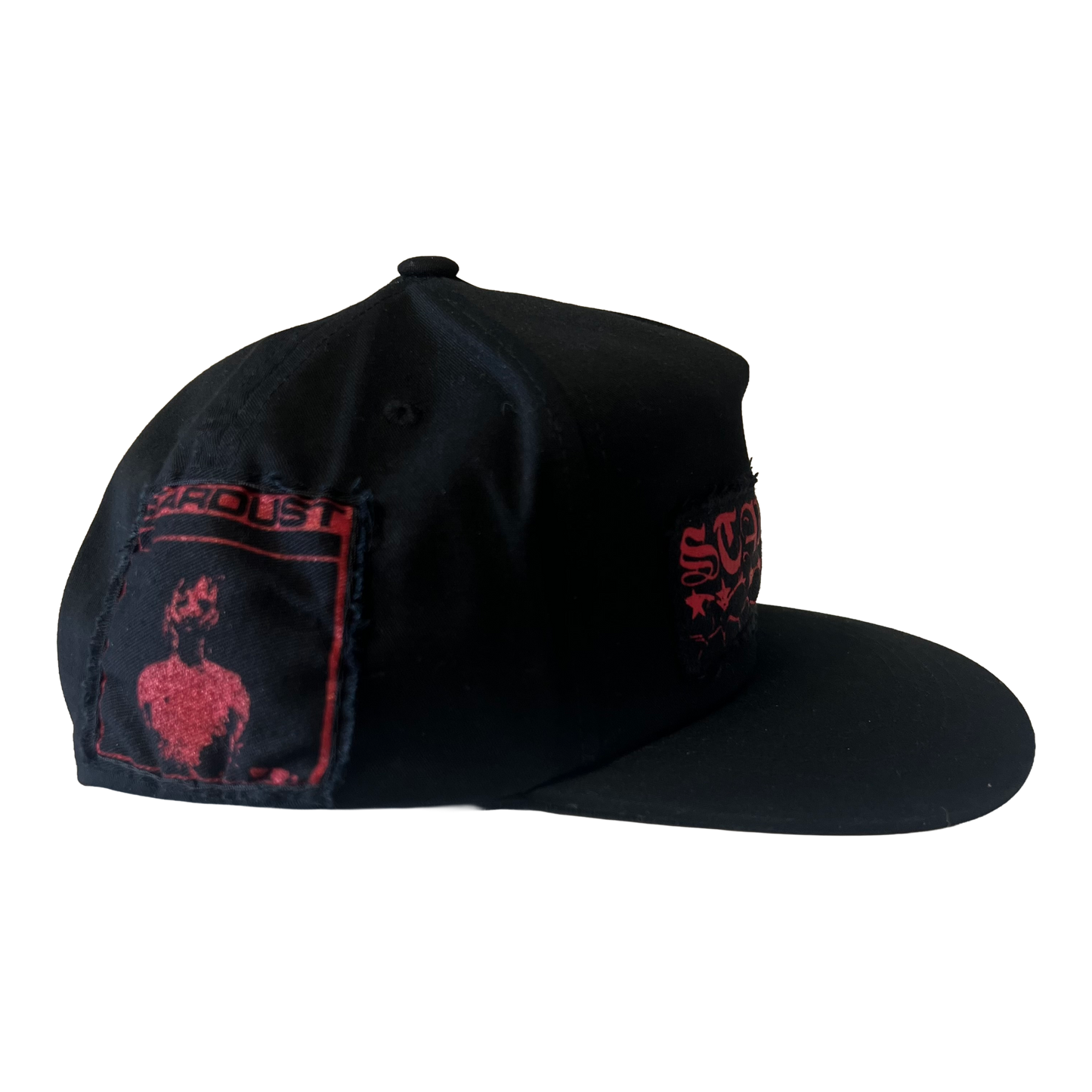 Stardust Patch Mash Ups Snapback Hat Blackletter 040 & Mask 023 Black / Bright Red
