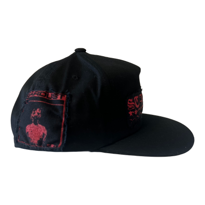 Stardust Patch Mash Ups Snapback Hat Blackletter 040 & Mask 023 Black / Bright Red
