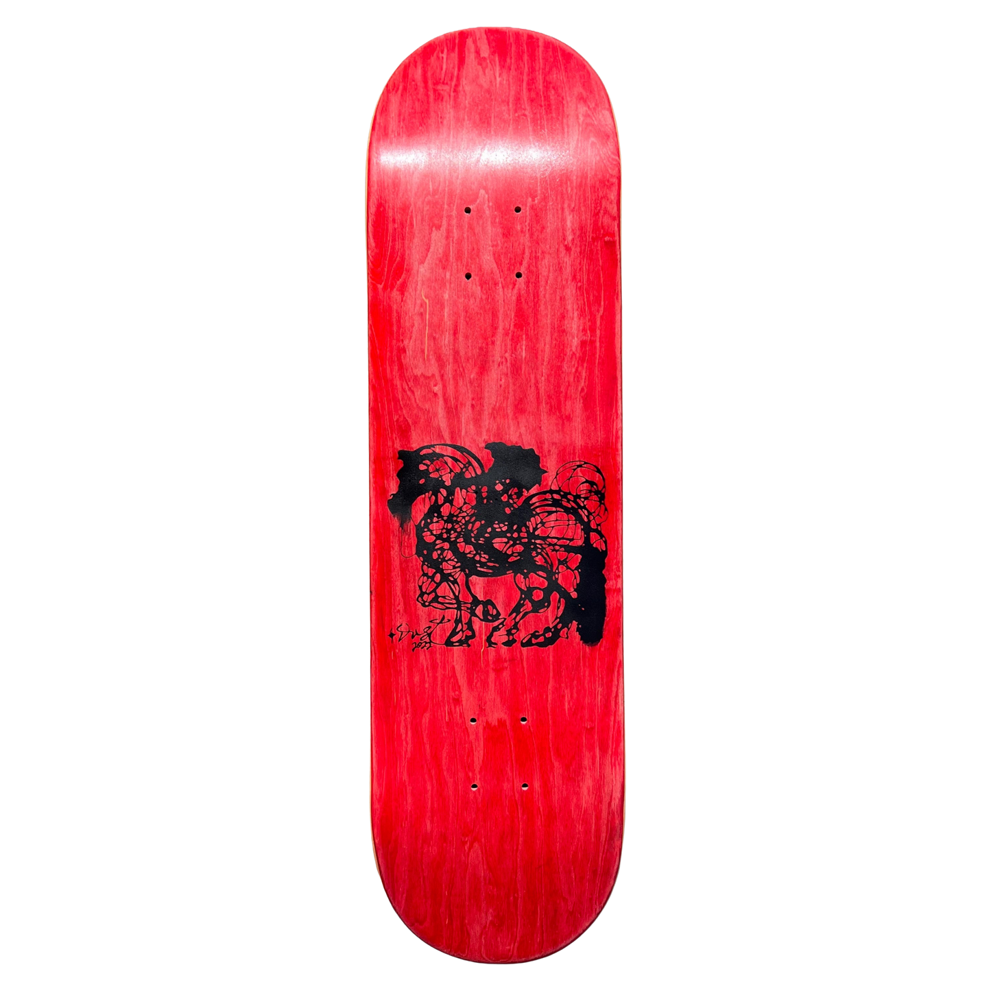 Stardust Dalinean Horse Deck 013 8.375" Red Veneer / Matte Black (Standard Cut)