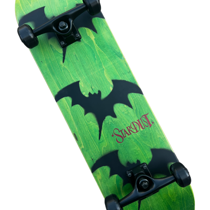 Stardust Skate Shop Tri-Bat Wanderlust Full Size Pre-Built Complete Entry Level Skateboard 8.25" x 32.0" Green Veneer / Flat Black / Bright Red