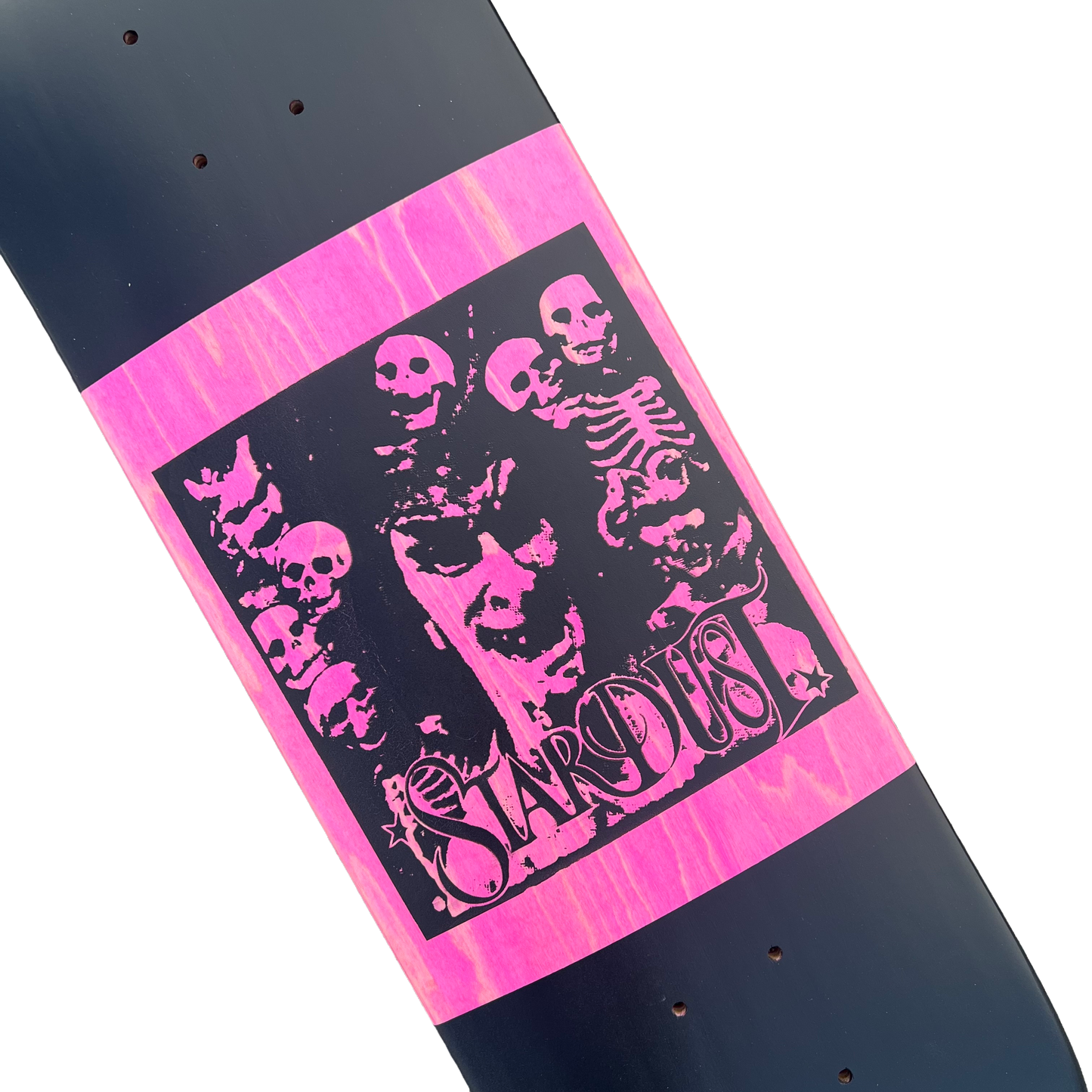 Stardust "Archaic Skulls" Deck 027 8.375" Matte Black / Pink Veneer / Matte Black (Standard Cut)