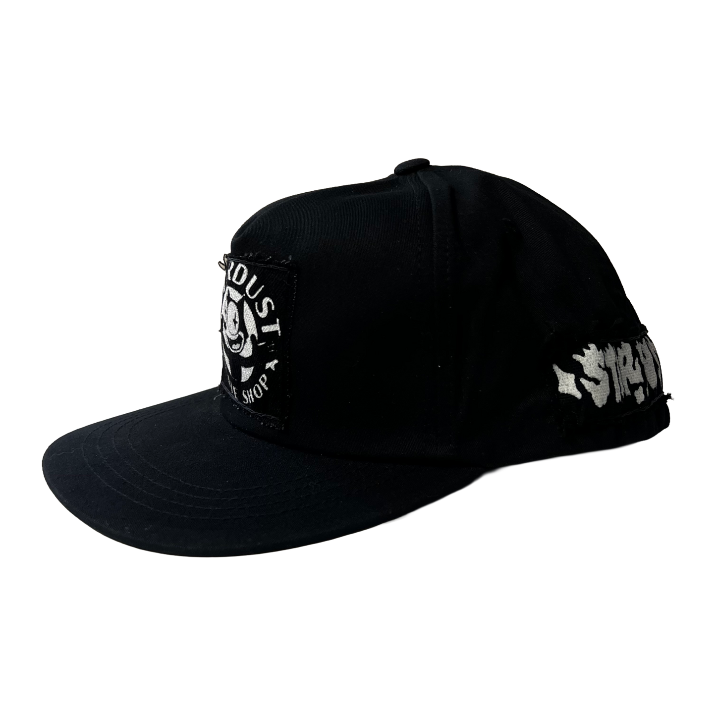 Stardust Patch Mash Ups Snapback Hat Felix 012 & Devil Man Text 047 Black / White