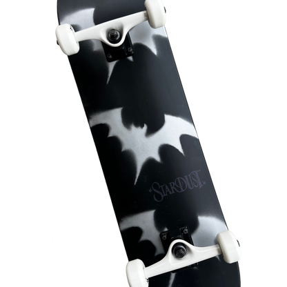 Stardust Skate Shop Tri-Bat Wanderlust Full Size Pre-Built Complete Entry Level Skateboard 8.0" x 31.75" Flat Black / Metallic Silver / Purple Shimmer