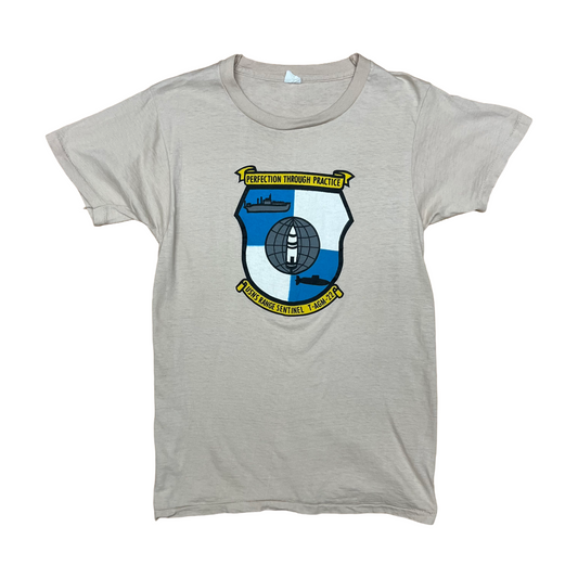 Vintage ~1980s USNS Range Sentinel T-AGM-22 Tee - X-Small - Beige