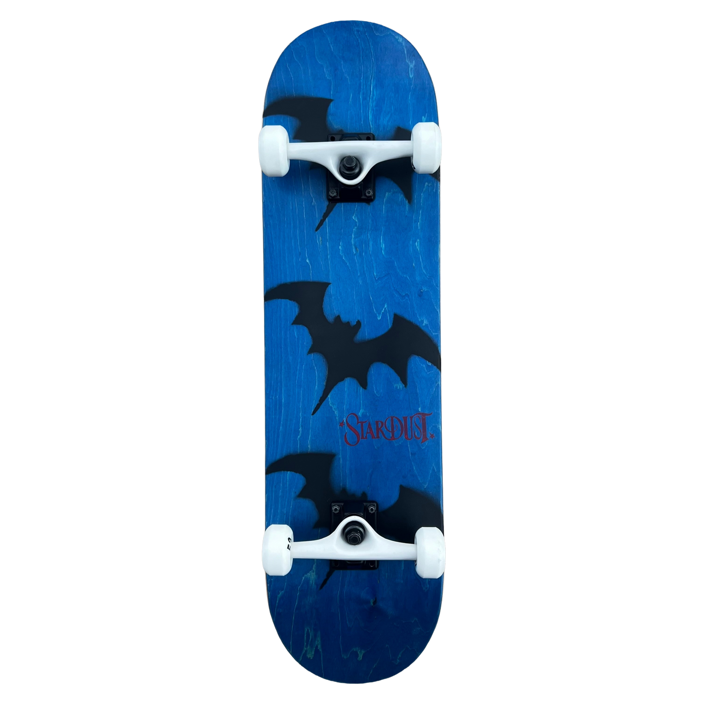 Stardust Skate Shop Tri-Bat Wanderlust Full Size Pre-Built Complete Entry Level Skateboard 8.25" x 32.0" Blue Veneer / Flat Black / Bright Red