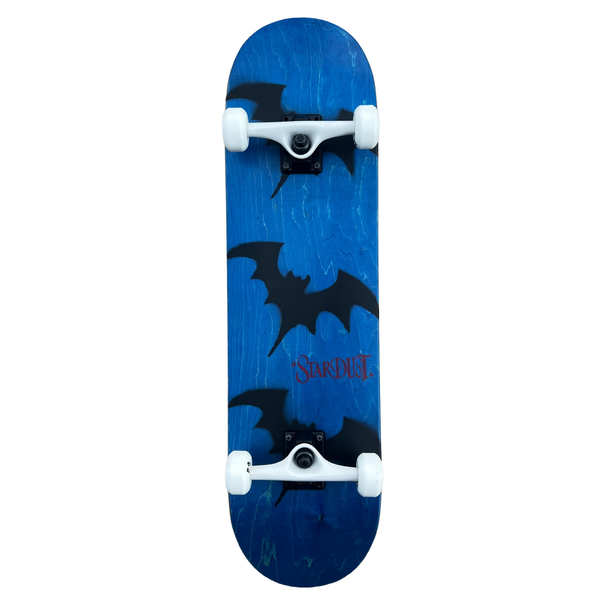 Stardust Skate Shop Tri-Bat Wanderlust Full Size Pre-Built Complete Entry Level Skateboard 8.25" x 32.0" Blue Veneer / Flat Black / Bright Red