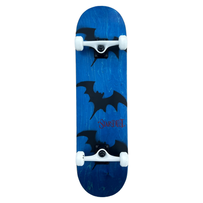 Stardust Skate Shop Tri-Bat Wanderlust Full Size Pre-Built Complete Entry Level Skateboard 8.25" x 32.0" Blue Veneer / Flat Black / Bright Red