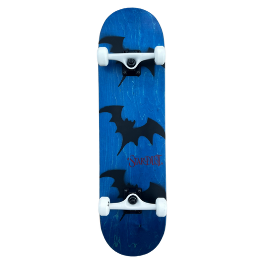 Stardust Skate Shop Tri-Bat Wanderlust Full Size Pre-Built Complete Entry Level Skateboard 8.25" x 32.0" Blue Veneer / Flat Black / Bright Red
